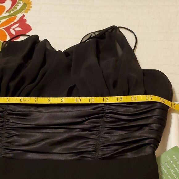 S.L. Fashions Black Halter Cocktail Dress | Chiffon Ties | Size 6 | 41" - Picture 11 of 13